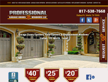 Tablet Screenshot of professionaldoorsandwindows.com